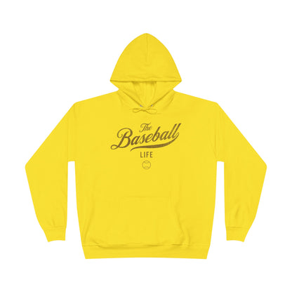 The Baseball Life Hoodie w/Grommets_Old Gold Print
