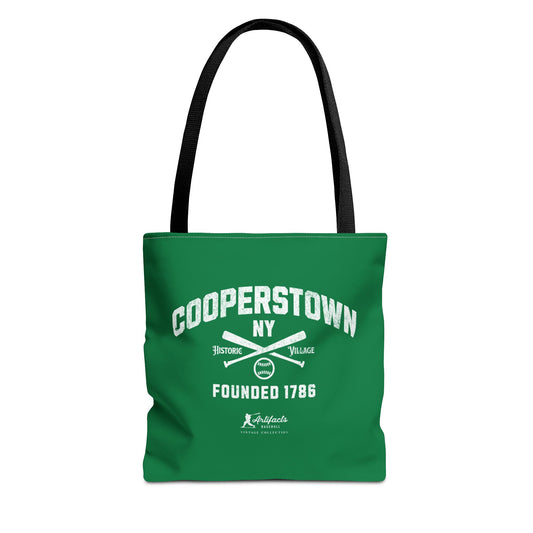 Cooperstown, NY Tote Bag_Green w White Print