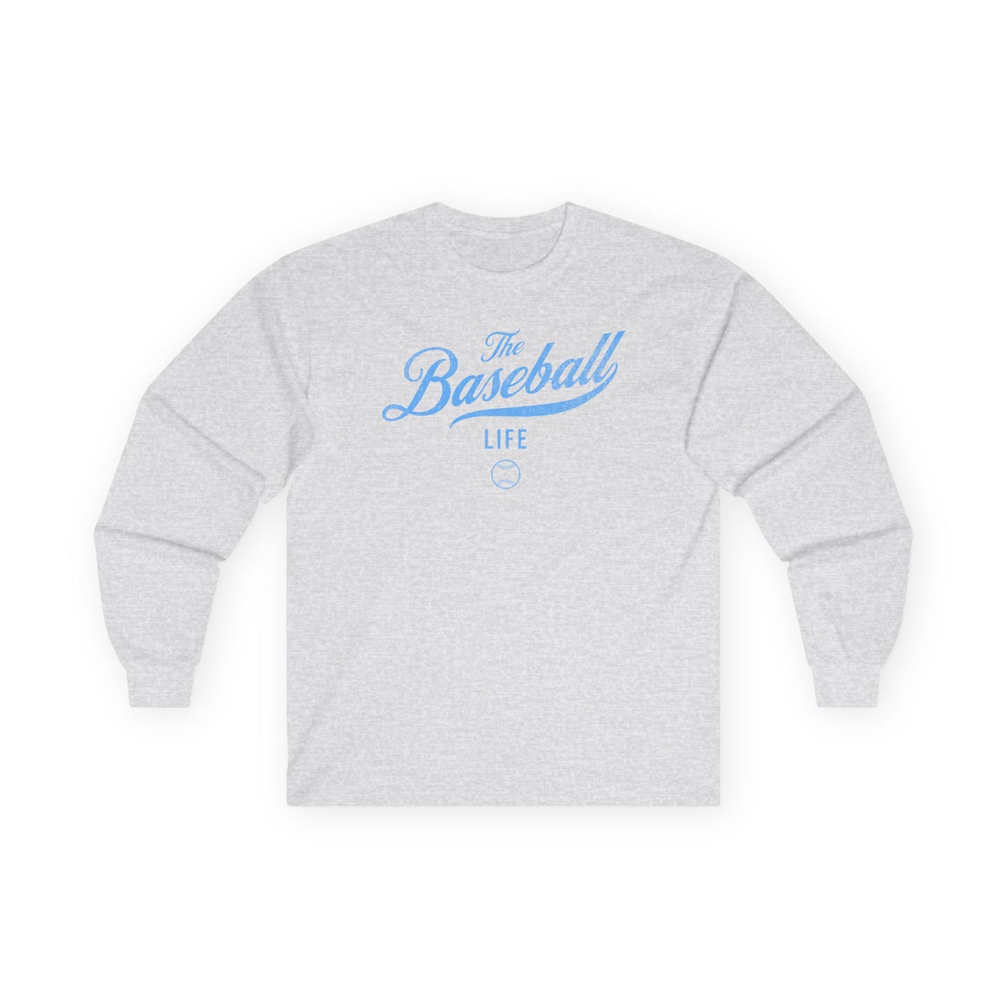 The Baseball Life Long Sleeve T-Shirt_Carolina Blue Print