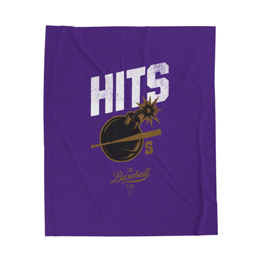 Velveteen Plush Blanket_Hits Bombs_Purple