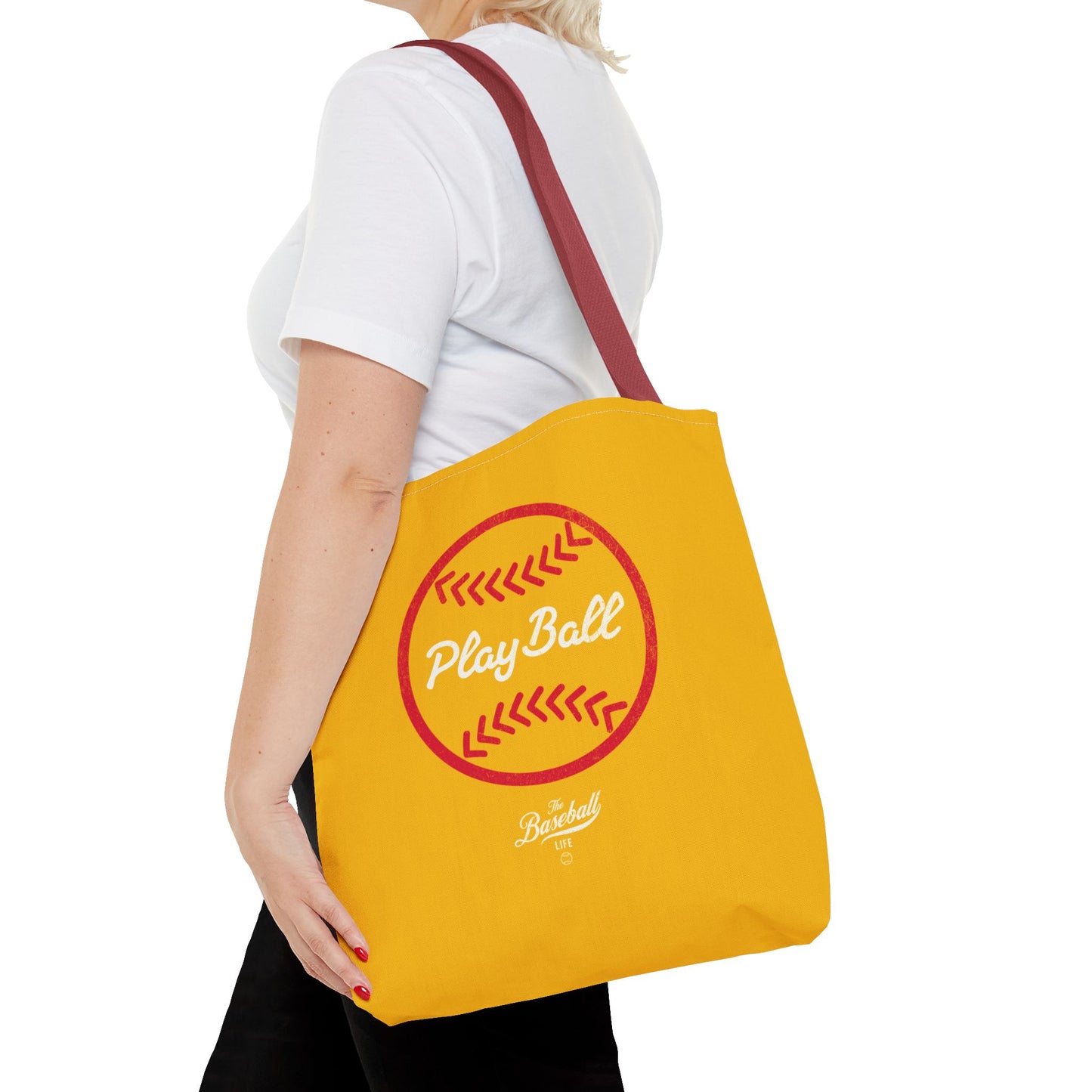 Baseball Icon Play Ball Tote Bag_Yellow Gold