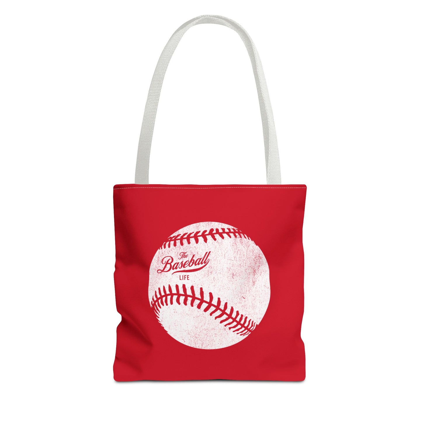 Weathered Baseball Tote Bag_Red