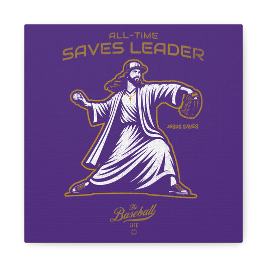Jesus All-Time Saves Leader Wall Art Canvas_Purple