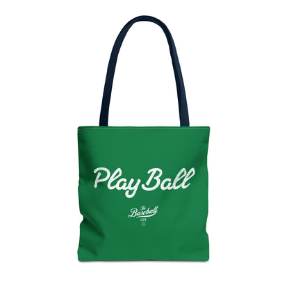Play Ball Tote Bag_Green with White Print