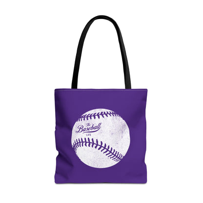 Weathered Baseball Tote Bag_Purple
