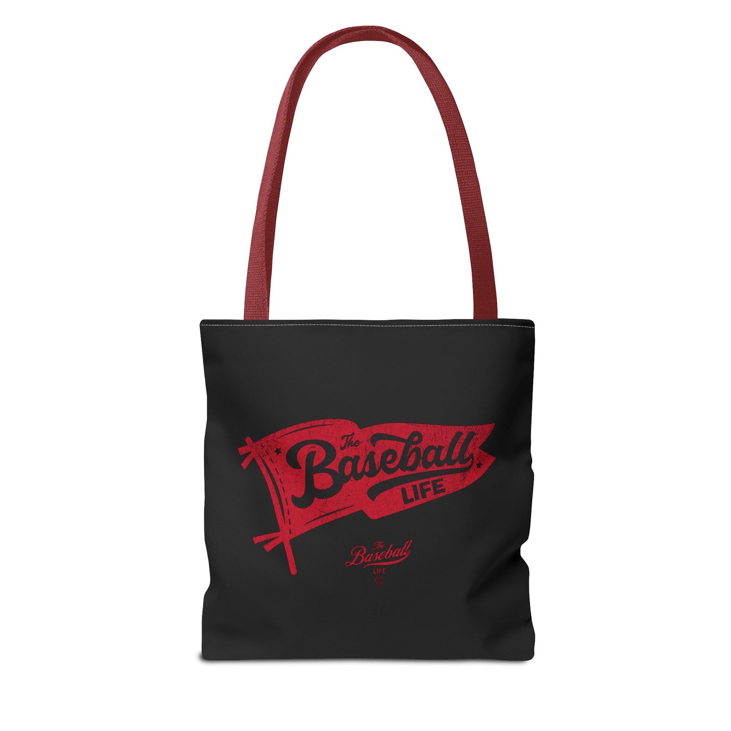 Vintage Pennant Tote Bag_Red Print on Black