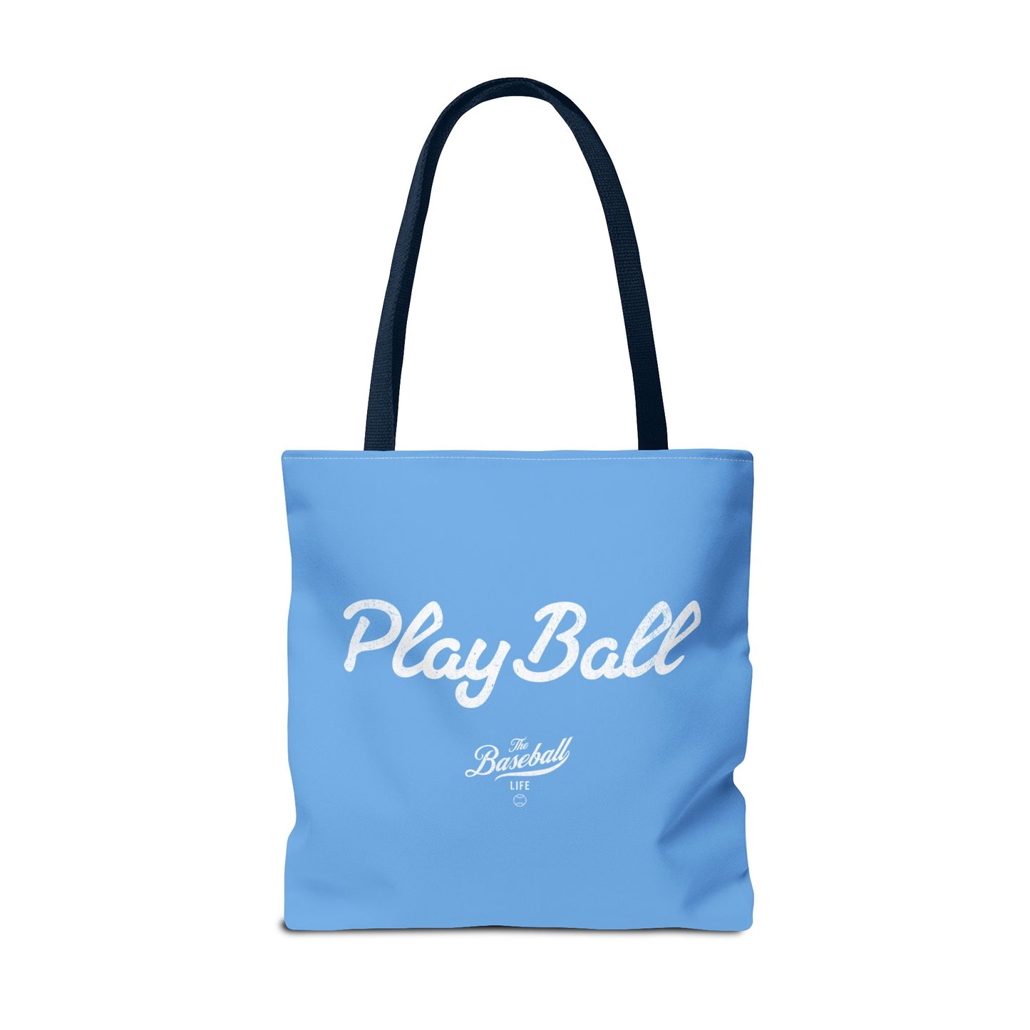 Play Ball Tote Bag_Carolina Blue with White Print