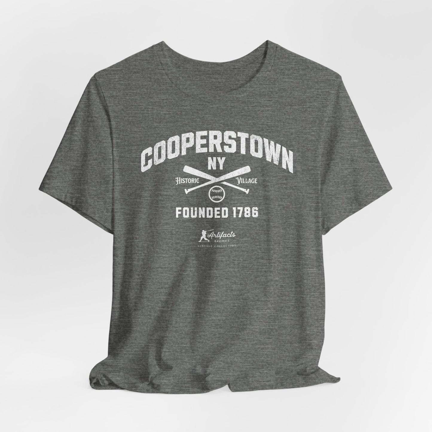 Cooperstown NY Baseball T-Shirt - White Print