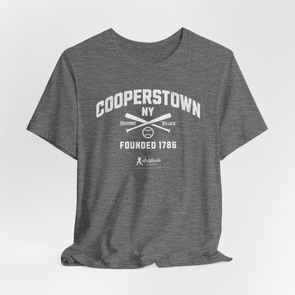 Cooperstown NY Baseball T-Shirt - White Print