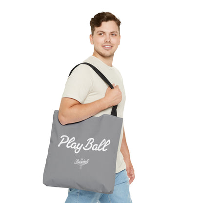 Play Ball Tote Bag_Gray with White Print