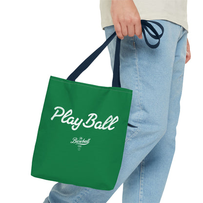 Play Ball Tote Bag_Green with White Print