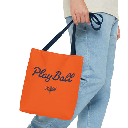 Play Ball Tote Bag_Orange with Navy Print