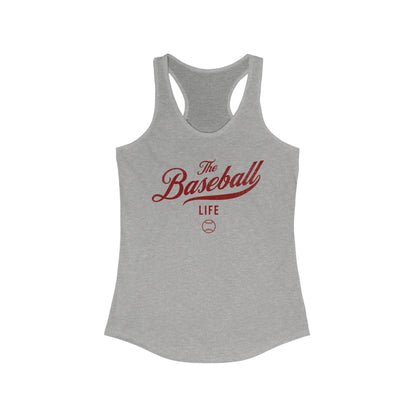 The Baseball Life Classic Script Tank_Maroon Print