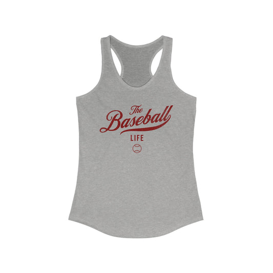 The Baseball Life Classic Script Tank_Maroon Print
