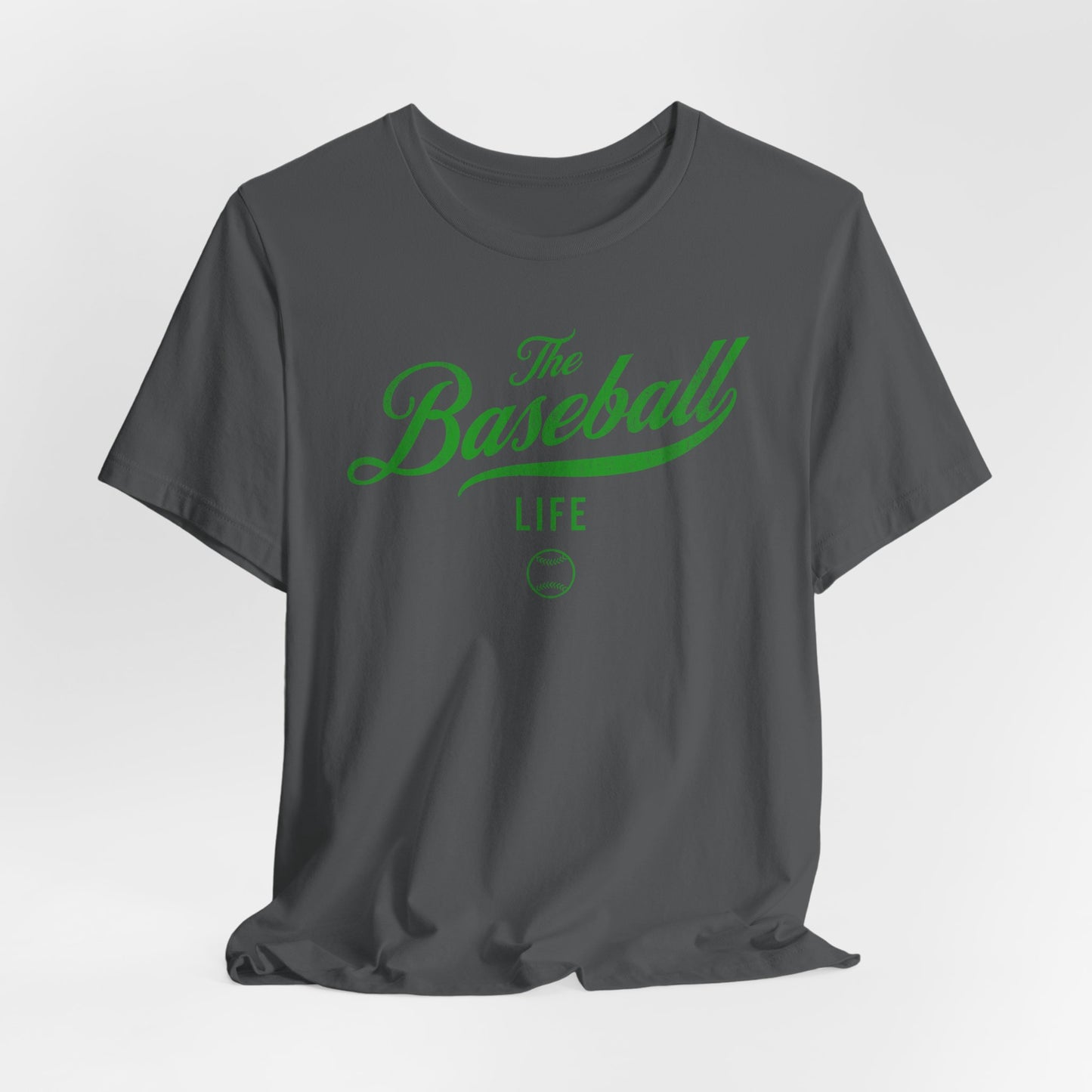 The Baseball Life Classic Script T-Shirt_Green Print