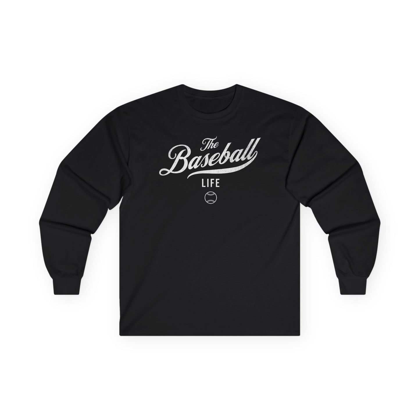 The Baseball Life Long Sleeve T-Shirt_White Print
