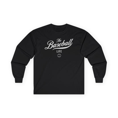The Baseball Life Long Sleeve T-Shirt_White Print
