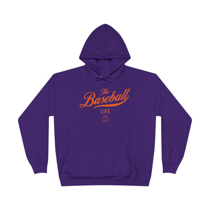 The Baseball Life Hoodie w/Grommets_Orange Print