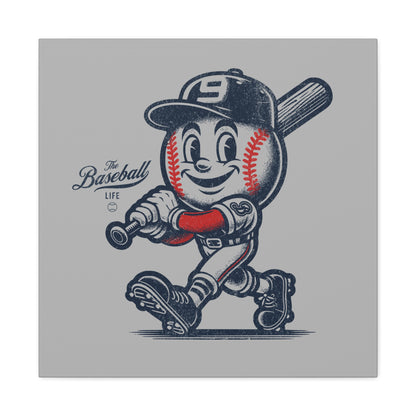 Mr. Baseball Mascot Batter Up! Wall Art Canvas