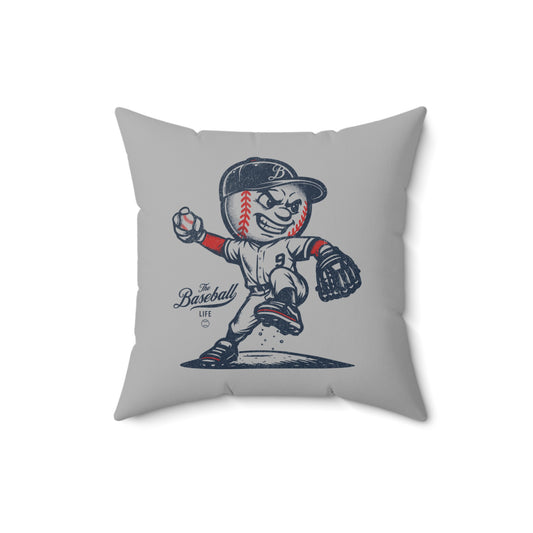 Accent Pillow Mr. Baseball Mascot Pitching