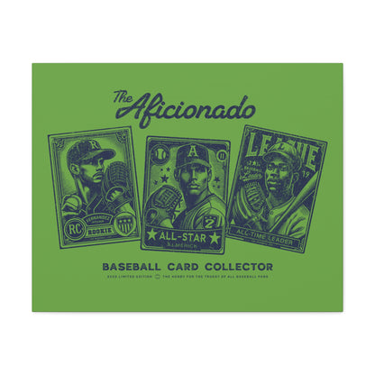 The Aficionado Baseball Card Collector Wall Art Canvas_Grass Green