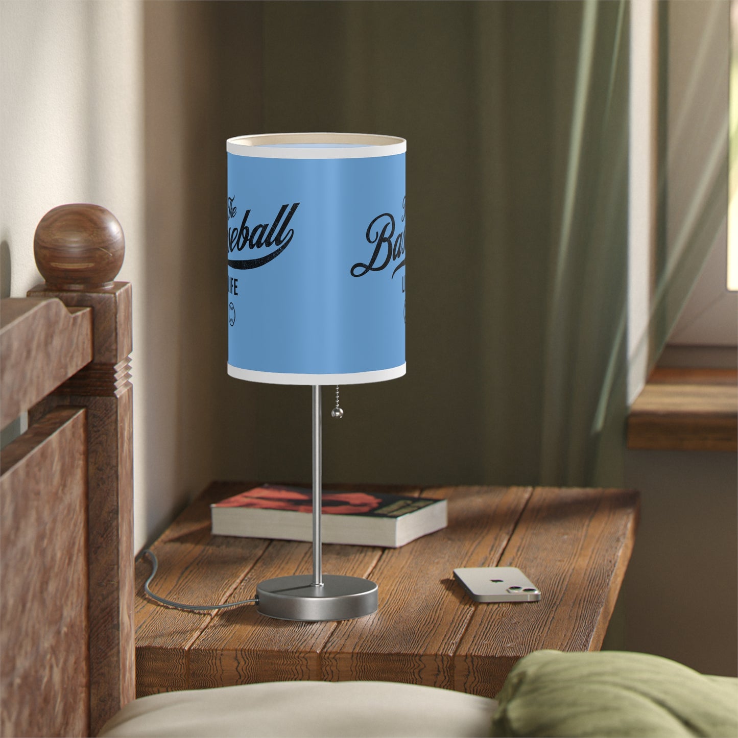 Table Lamp_Carolina Blue w Black Print