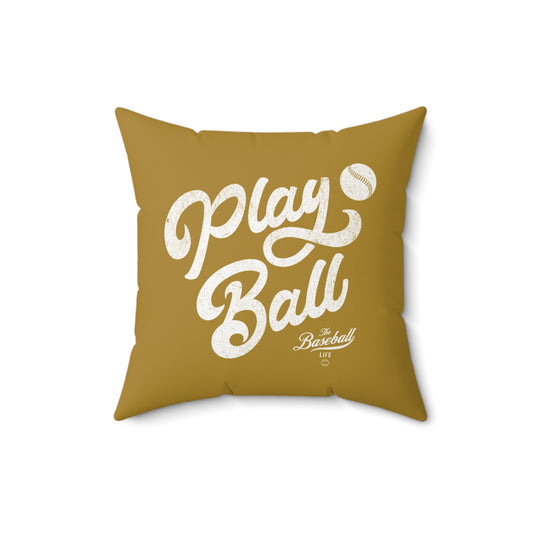 Accent Pillow_Play Ball Script_Old Gold