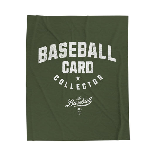 Velveteen Plush Blanket_Baseball Card Collector_Military Green