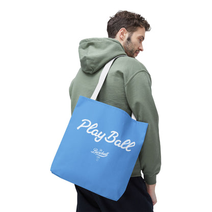 Play Ball Tote Bag_Carolina Blue with White Print