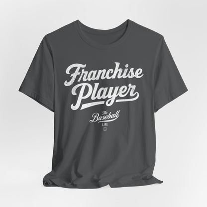 Franchise Player Baseball T-Shirt - White Print