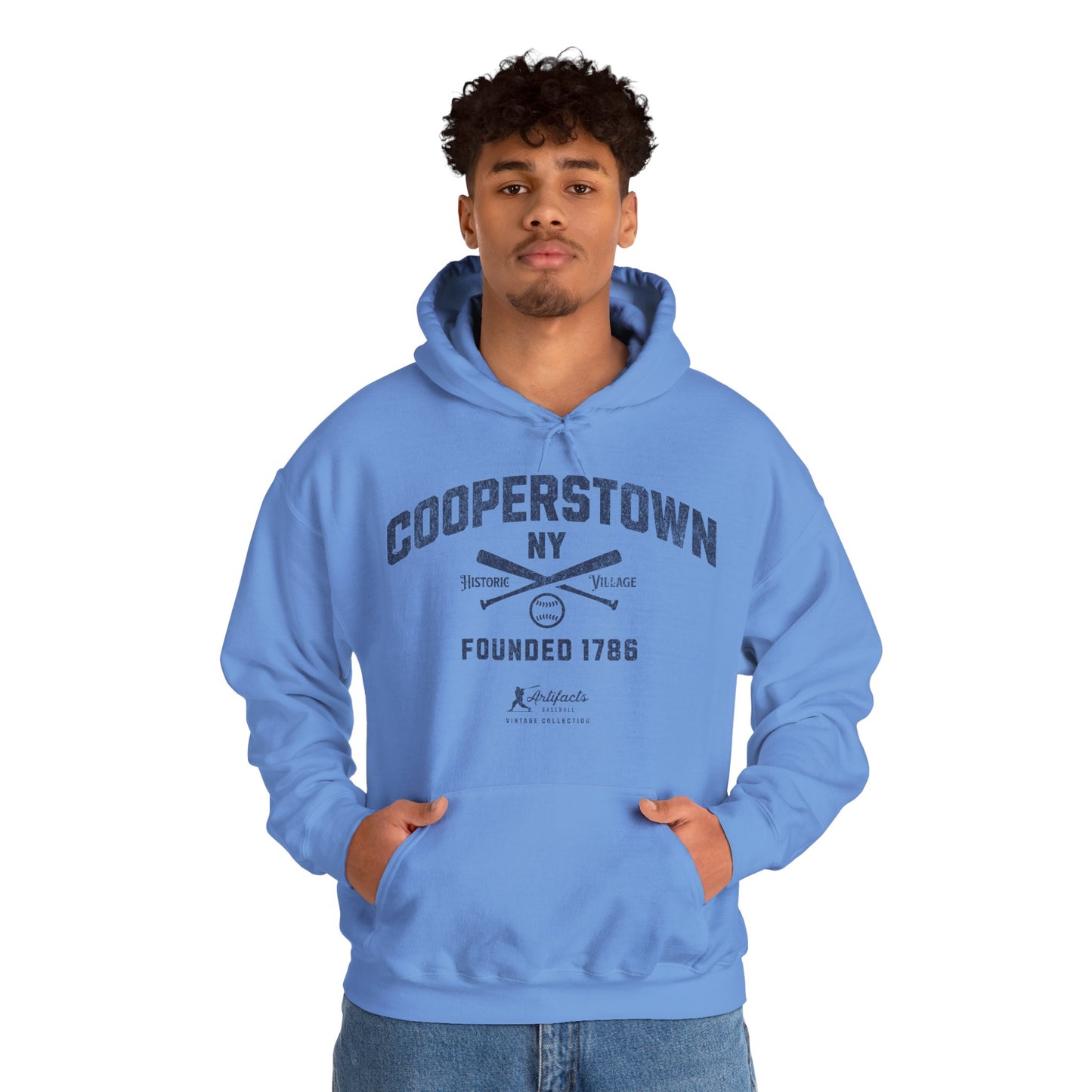 Cooperstown, NY Hoodie - Navy Print