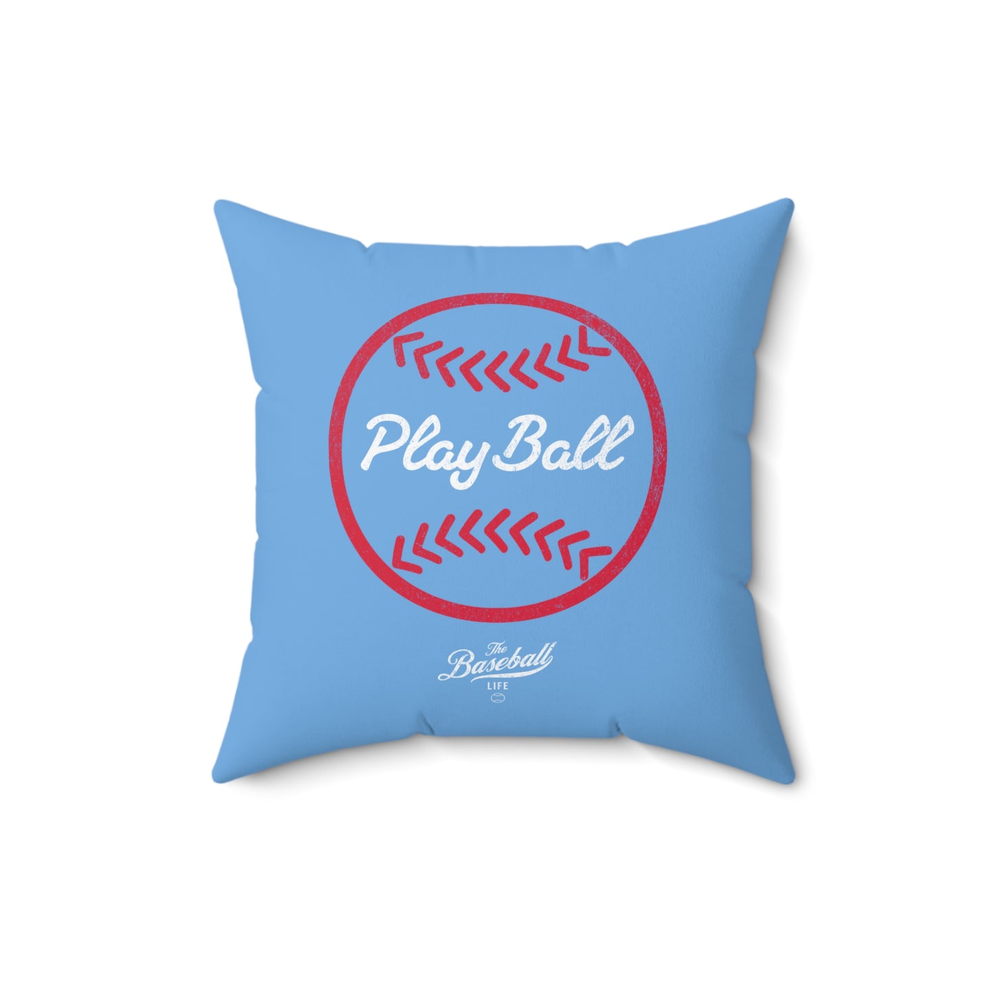 Accent Pillow_Play Ball Graphic Baseball_Carolina Blue