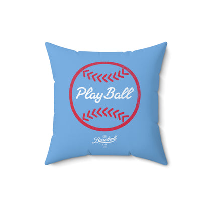 Accent Pillow_Play Ball Graphic Baseball_Carolina Blue
