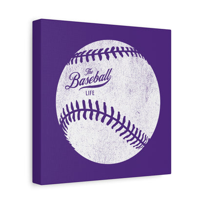 Weathered Baseball Wall Art Canvas_Purple