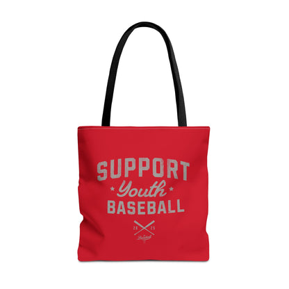 Support Youth Baseball Tote Bag_Red