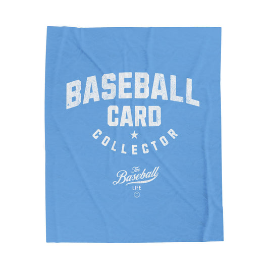 Velveteen Plush Blanket_Baseball Card Collector_Carolina Blue