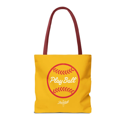 Baseball Icon Play Ball Tote Bag_Yellow Gold