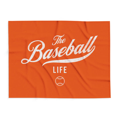 Fleece Blanket_Orange w White Print