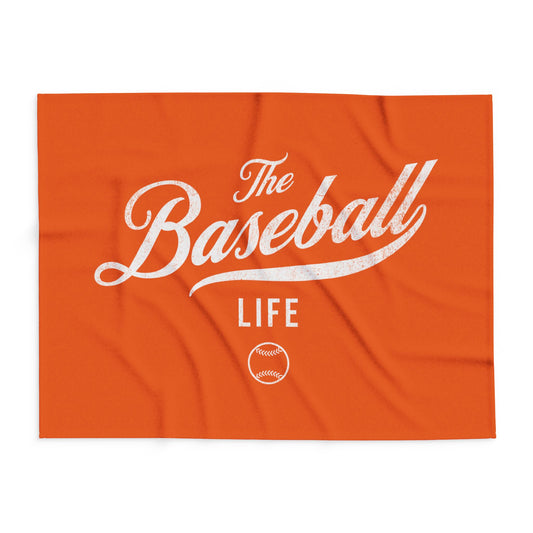 Fleece Blanket_Orange w White Print