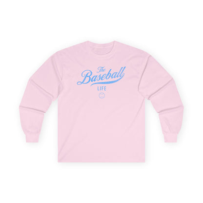 The Baseball Life Long Sleeve T-Shirt_Carolina Blue Print