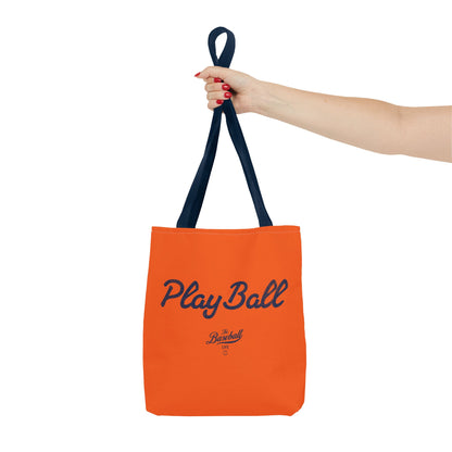 Play Ball Tote Bag_Orange with Navy Print