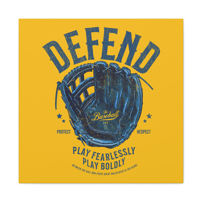 Defend Glove Wall Art Canvas_Yellow Gold