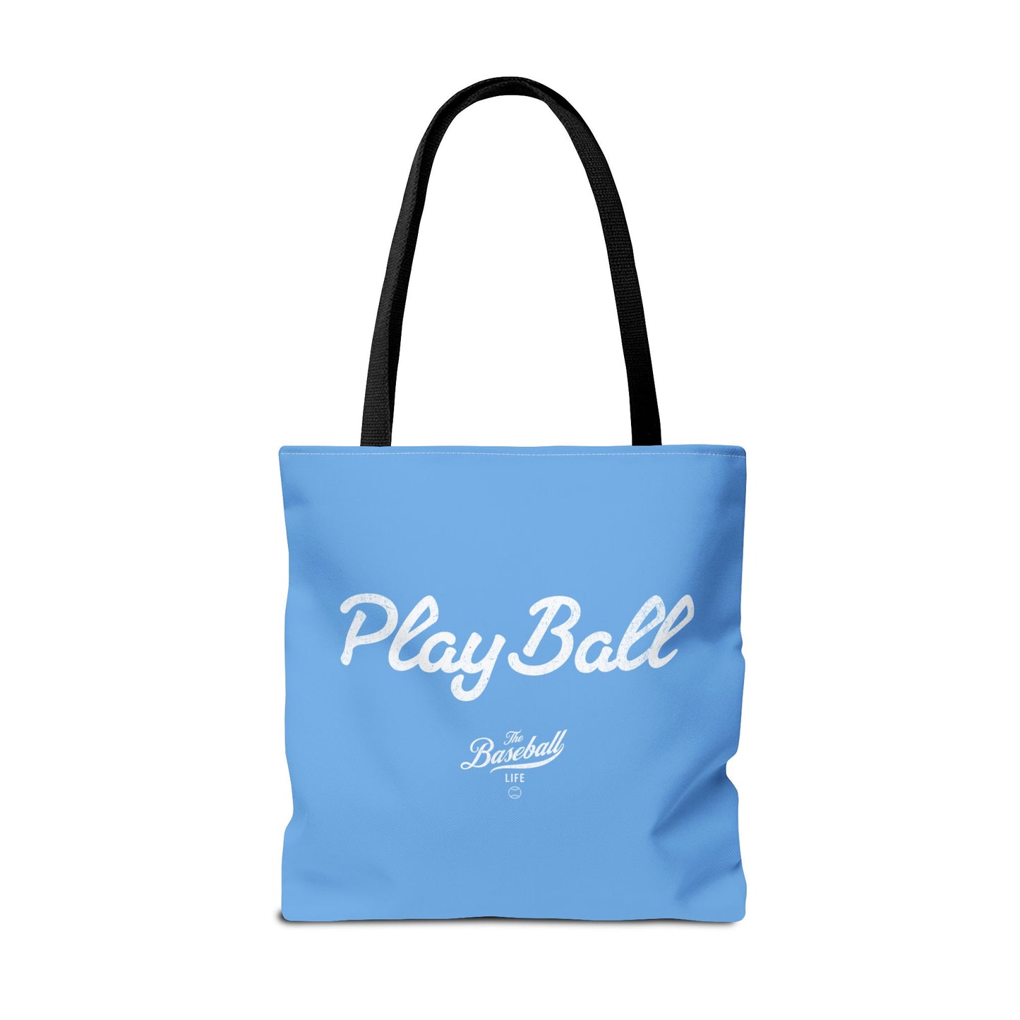 Play Ball Tote Bag_Carolina Blue with White Print