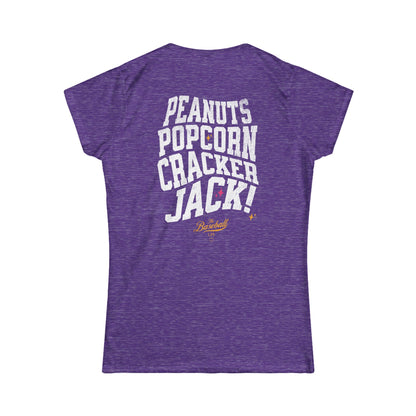 Women's Peanuts Popcorn Crackerjack Baseball T-Shirt