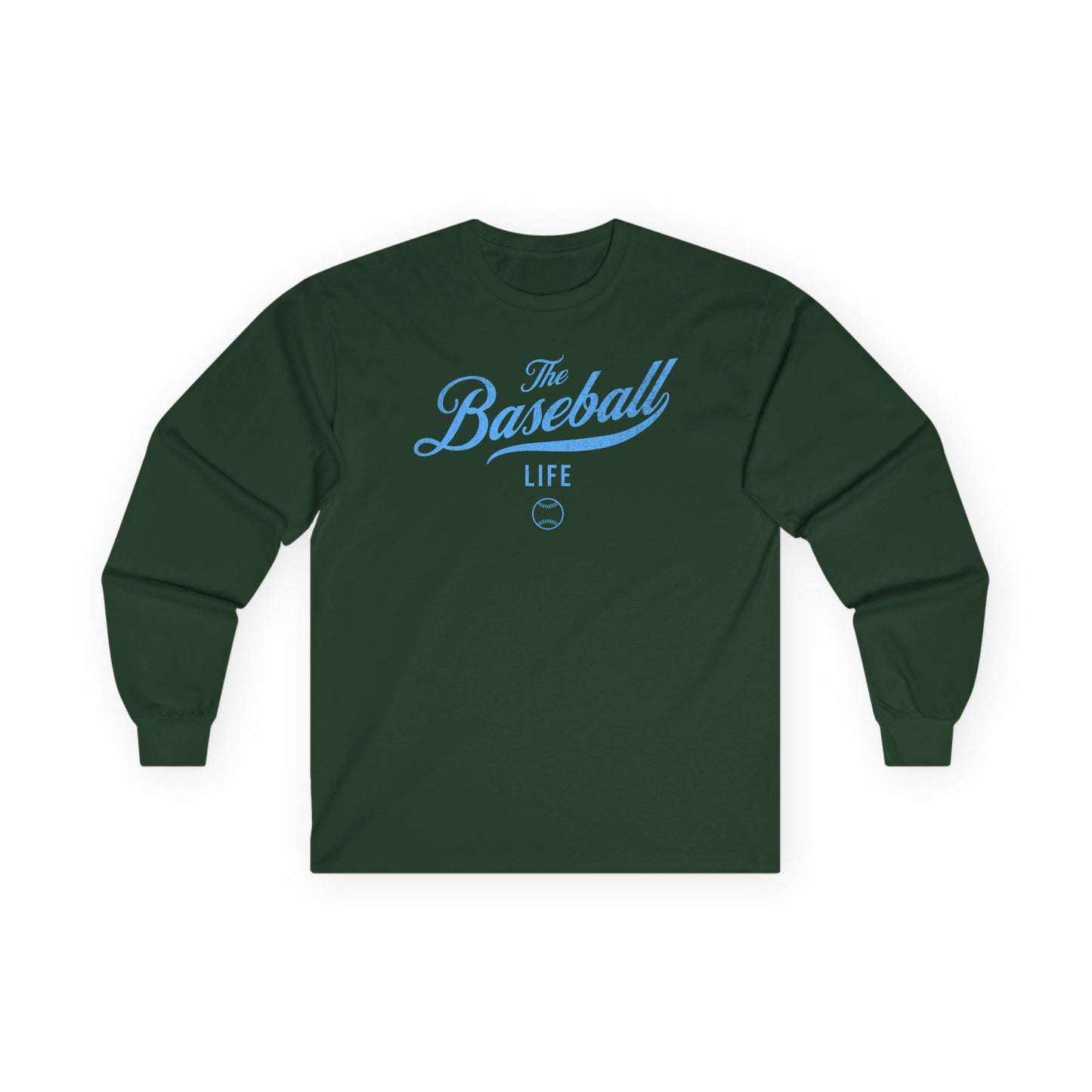 The Baseball Life Long Sleeve T-Shirt_Carolina Blue Print