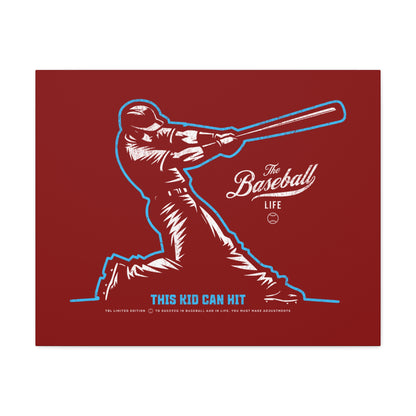 This Kid Can Hit  Wall Art Canvas_Cardinal Red
