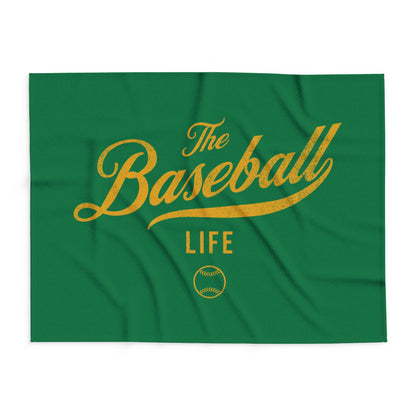 Fleece Blanket_Green w Yellow Gold Print