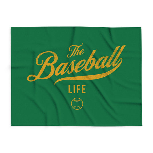 Fleece Blanket_Green w Yellow Gold Print