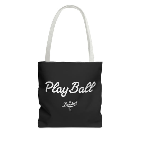 Play Ball Tote Bag_Black with White Print
