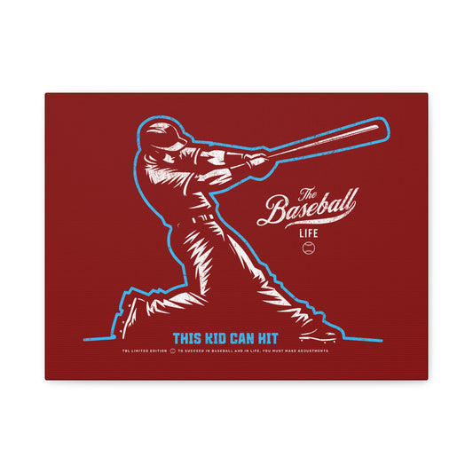 This Kid Can Hit  Wall Art Canvas_Cardinal Red